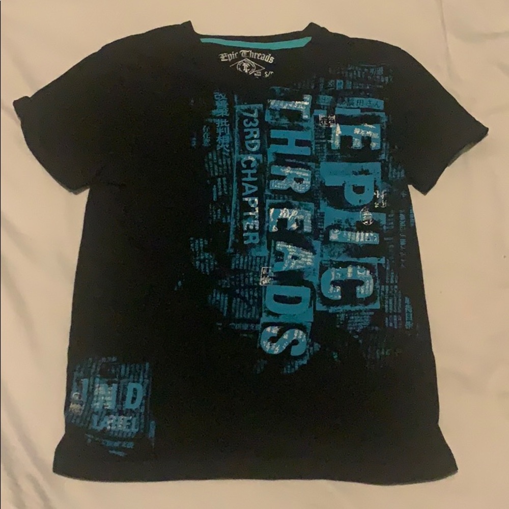 3/$12 Epic Threads Black and Blue T-shirt (Kids S)